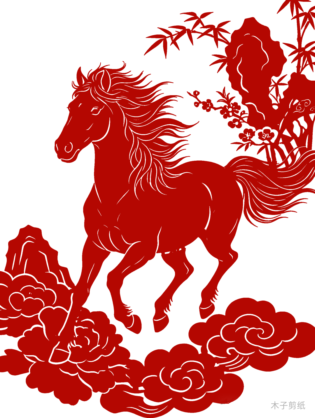 迎世界馬年，賞紅馬剪紙作品