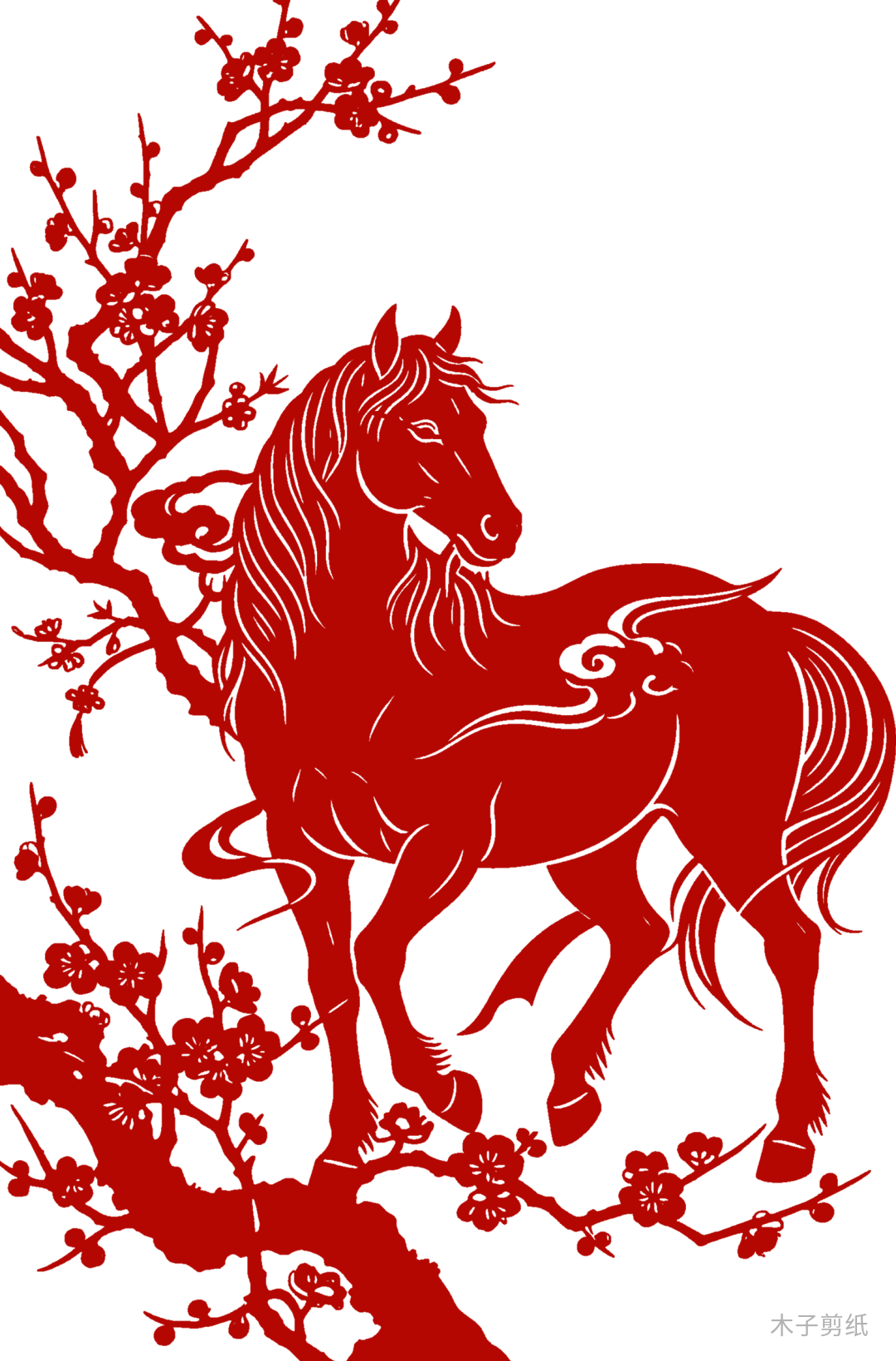 迎世界馬年，賞紅馬剪紙作品