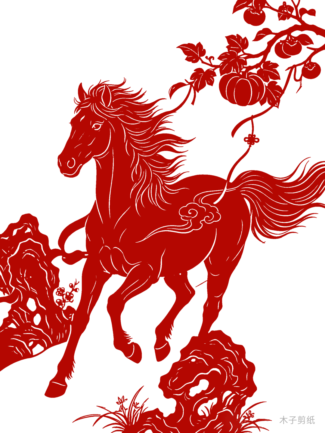 迎世界馬年，賞紅馬剪紙作品