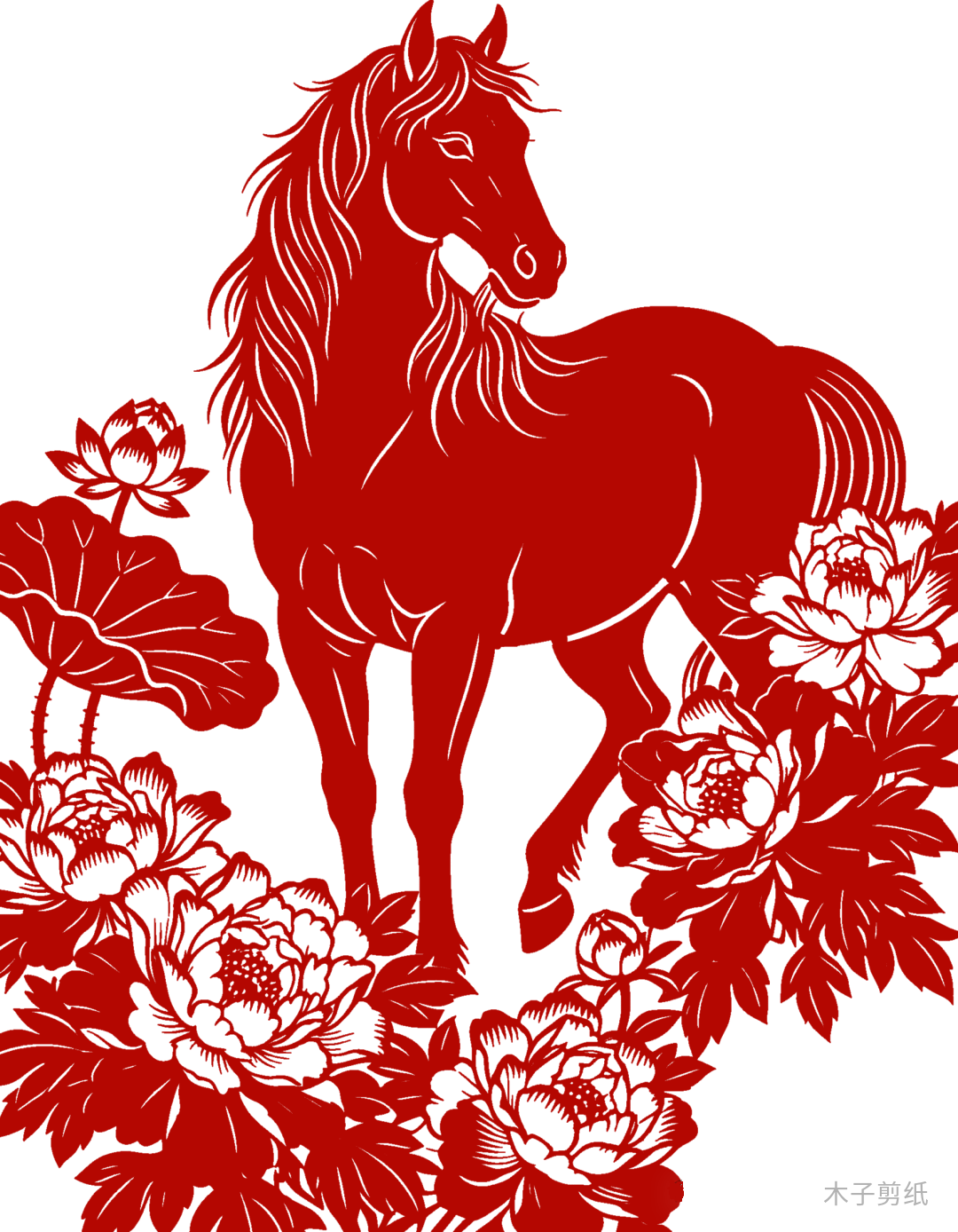 迎世界馬年，賞紅馬剪紙作品